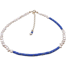 Load image into Gallery viewer, Katrina Necklace (Lapis Lazuli) Flat View