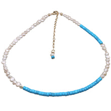 Load image into Gallery viewer, Katrina Necklace (Turquoise Howlite) Flat View