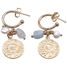 Load image into Gallery viewer, Leo Earrings Aquamarine (Flat View)